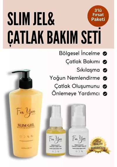 Slim Jel Selülit Jeli Ve Çatlak Oluşumunu Azaltmaya Yardımcı Çatlak Kremi&çatlak Bakım Yağı
