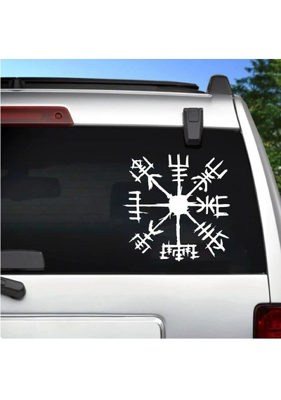 Viking Pusula Sticker - Araba Oto Motosiklet Karavan Laptop Cam Sticker - 00353 15x15 Cm