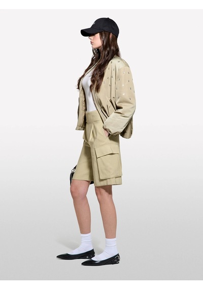 Sisley Viskoz Karışımlı Kemerli Comfort Fit Bermuda Şort Kadın Kum Rengi Şort - 325p4g48l901ı Sisley Viskoz Karışımlı Kemerli Comfort Fit Bermuda Şort Kadın Kum Rengi Şort - 325p4g48l901ı