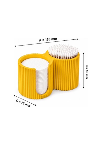 Makyaj Pamuğu Ve Kulak Çubuğu Organizeri 13cmx6cmx7cm Sarı