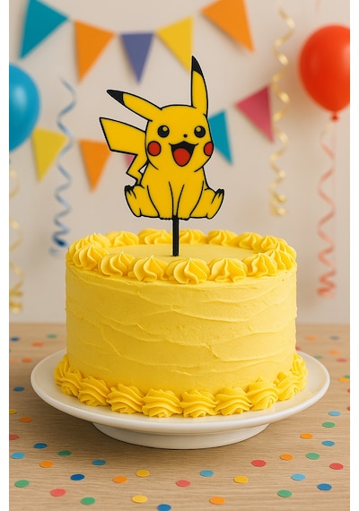 Pikachu Pasta Süsü Çocuk Doğum Günü Parti Süslemeleri Sevimli Kar