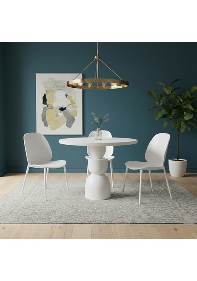 Orbis Yuvarlak Ahşap Yemek Masası 120x120 Beyaz Orbis Yuvarlak Ahşap Yemek Masası 120x120 Beyaz