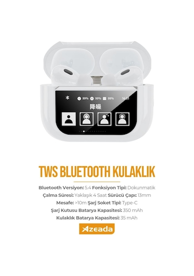 Azeada AZ-BT12 TWS Bluetooth 5.4 Kulak İçi Kulaklık