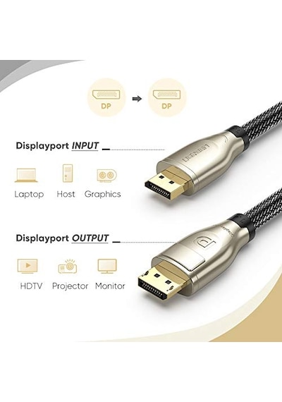 8k 60hz 4k 144hz V1.4 Displayport Görüntü Ve Ses Aktarım Kablosu 1 Metre Diğer