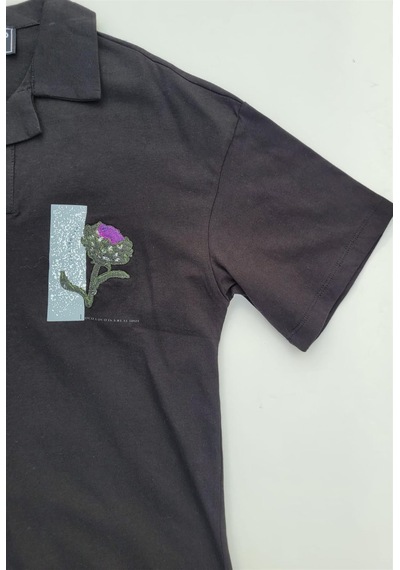 Zekids Erkek Çocuk Pamuklu Rahat Kesim Oversize Polo Yaka Tshırt-11813-siyah Siyah