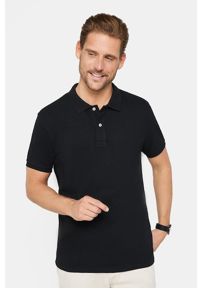 Tudors Erkek 3'lü Paket Siyah Slim Fit Dar Kesim Pamuklu Düz Pike Polo Yaka Tişört-32832 Siyah