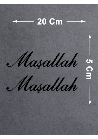 Maşallah 2 Adet Sticker - Araba Oto Motosiklet Karavan Cam Sticker - 00054 20X5 Cm