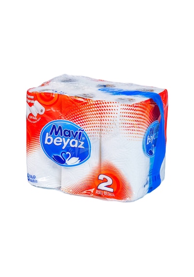 2 Adet Mavi Beyaz Kağıt Havlu 6'lı