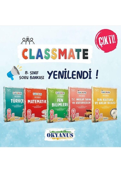 Okyanus Yayıncılık-8.Sınıf Classmate Soru Bankası Seti ve Deneme