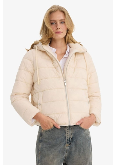 Defacto Su Geçirmez Regular Fit Kapüşonlu Suni Kürk Astarlı Mont F2145ax25wnbg414 Bej-bg414