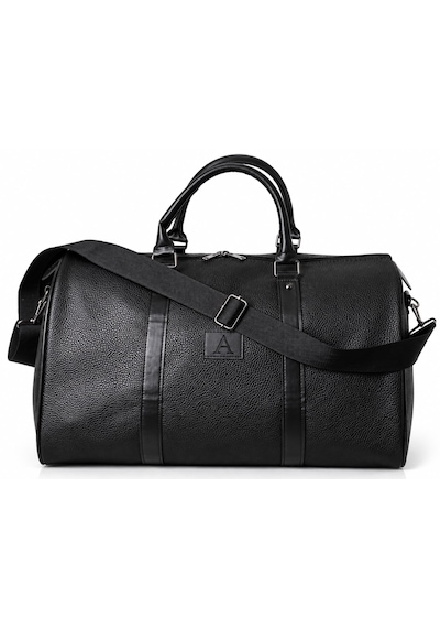 Klasik Vegan Deri Unisex Seyahat Spor Hastane El Ve Omuz Çantası Kabin Boy El Valizi Hostes Bavulu 45x30x28 Cm Siyah