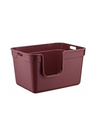 Tanos Yarı Açık Kedi Tuvaleti 54x40x32 - Bordo Açık Bej