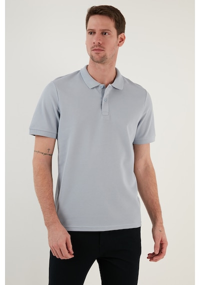 Buratti Regular Fit Pamuklu Düğmeli Erkek Polo Yaka T Shirt 5902326 Açık Gri