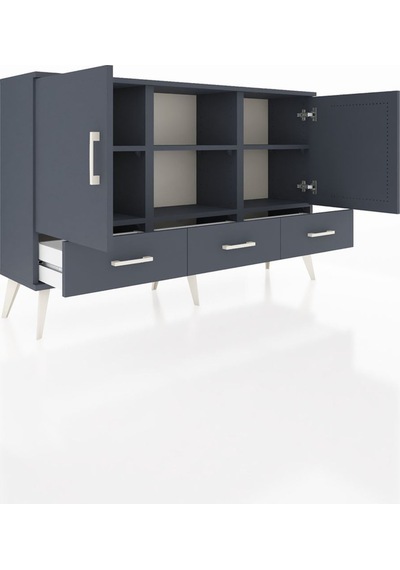 Arges Konsol 6 Raflı 3 Çekmeceli 3 Kapaklı 132x30x83 Antrasit-antrasit/antrasit Antrasit/antrasit Arges Konsol 6 Raflı 3 Çekmeceli 3 Kapaklı 132x30x83 Antrasit-antrasit/antrasit Antrasit/antrasit