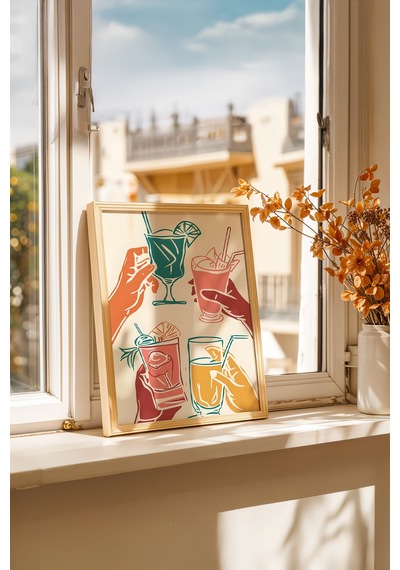 Fransız Mutfağı Esintisi Ahşap Çerçeveli Poster Tablo 58