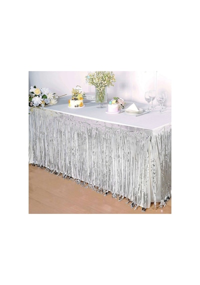 Gümüş Metalize Masa Eteği 275x75 Cm Kendinden Yapışkanlı - Parti Ve Kutlama - Doğum Günü 0 - 99