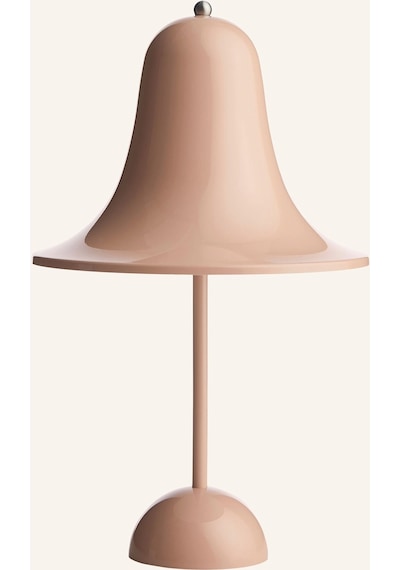 Verner Panton Tasarımı Taşınabilir Led Masa Lambası Ip44, Şarjlı, Modern Çan Formu Pembe