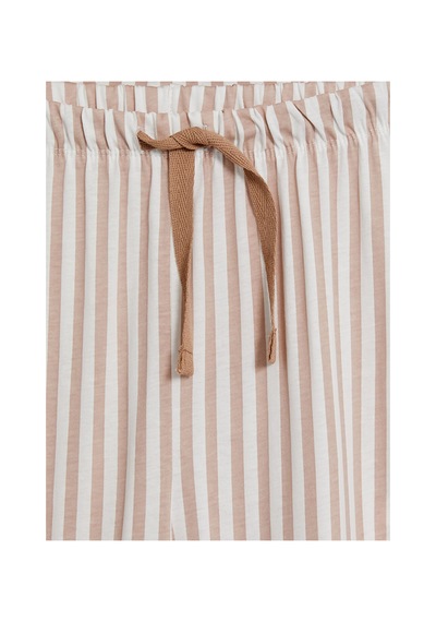 Lcw Dream Bej Gömlek Yaka Çizgili Kadın Pijama Takımı