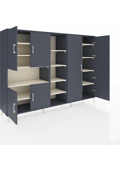 Hyperion Dolap 13 Raflı 6 Kapaklı 220x44x163 Antrasit-antrasit/ay Antrasit-antrasit/aytaşı Hyperion Dolap 13 Raflı 6 Kapaklı 220x44x163 Antrasit-antrasit/ay Antrasit-antrasit/aytaşı
