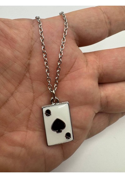 Maça Kızı İskambil Kart Figürlü Unisex Kolye Zarafet, Bilgelik Ve Stratejinin Simgesi Çok renkli