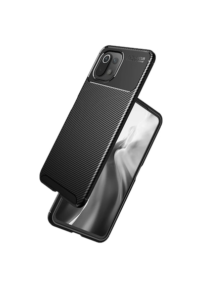 Xiaomi Mi 11 Lite Uyumlu Kılıf Auto Focus Karbon Kapak - Lacivert