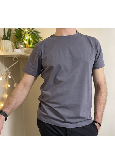 Erkek Slim Fit Dar Kesim Bisiklet Yaka Kısa Kol Pamuklu 4’lü Tişört Paketi Siyah Beyaz Gri Lacivert