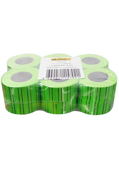 Ekstrafix 12 X 21 Fiyat Etiketi Florasan Yeşil Fix-5702 12 Rulo