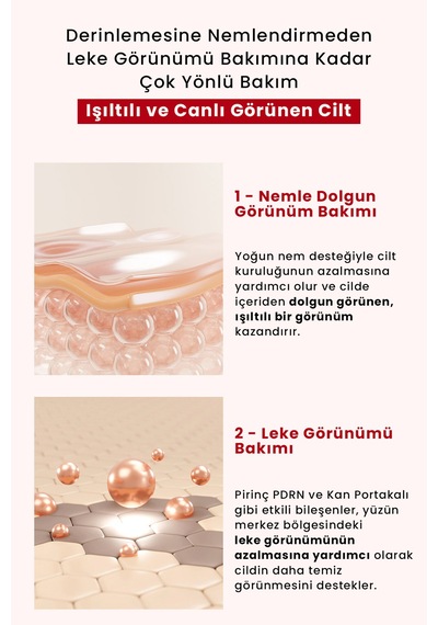 Cilde Dolgun Işıltılı Cam Cilt Görünümü Sunan Aydınlatıcı Serum Telse Red Orange Pdrn Boost Serum