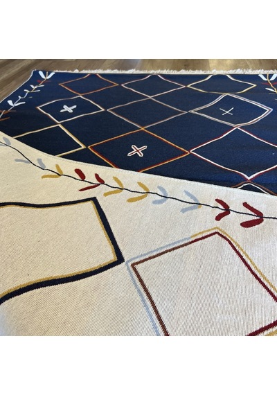 Hoom Rugs Samos Sms 21 Multy Yıkanabilir Çift Taraflı Pamuk Kilim Çok Renkli