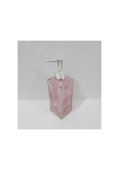 Buççin Online Mağaza 500 Ml Renkli Cam Sıvı Sabunluk Cam Pembe Çok Renkli