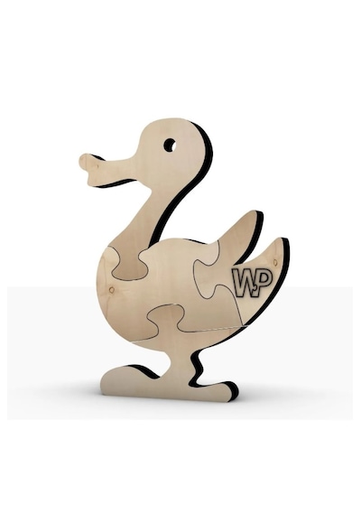 Masif Ahşap Puzzle Çocuklar İçin Boyanabilir Ördek Boya Setli