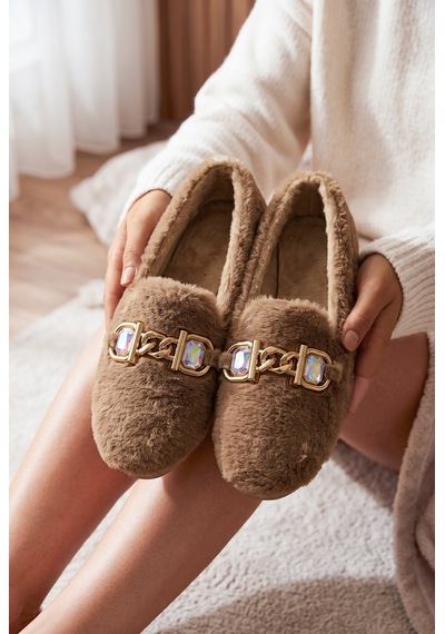 N Moda Panduf Gold Zincir Taşlı Aksesuarlı Kışlık Sıcak Tutan Yumuşak Tabanlı Kapalı Panduf Vizon N Moda Panduf Gold Zincir Taşlı Aksesuarlı Kışlık Sıcak Tutan Yumuşak Tabanlı Kapalı Panduf Vizon