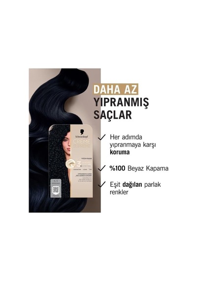 Schwarzkopf Creme Supreme Kit Boya 1-1 Soğuk Siyah