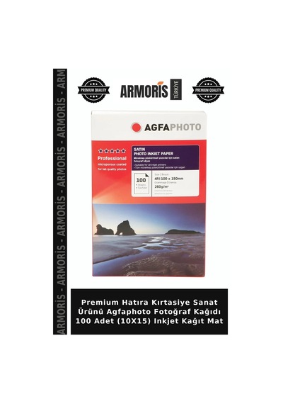 Premium Hatıra Kırtasiye Sanat Ürünü Agfaphoto Fotoğraf Kağıdı 100 Adet 10x15 Inkjet Kağıt Mat