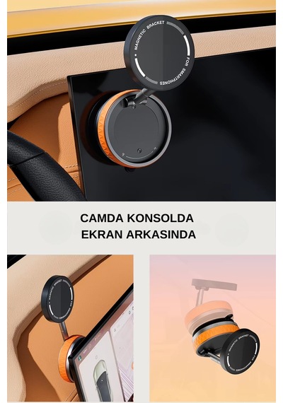 Wearfitpro Her Alana Uyumlu 360 Derece Dönebilen Çok Açılı Magsafe Özellikli Güçlü Telefon Tutucu Siyah