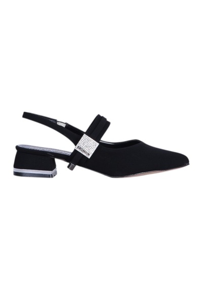 Esracan 2808 3cm Slingback Kadın Topuklu Ayakkabı siyah