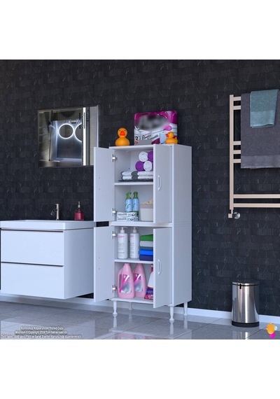 Eliusta Nuve Geniş Depolama Alanlı Dolap 65 Cm Banyo/mutfak Çok Fonksiyonlu 65x138x32,5 Cm Saklama Dolabı Beyaz Eliusta Nuve Geniş Depolama Alanlı Dolap 65 Cm Banyo/mutfak Çok Fonksiyonlu 65x138x32,5 Cm Saklama Dolabı Beyaz