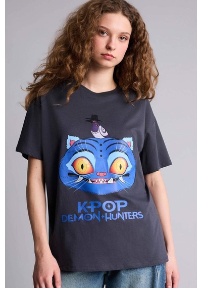 Defacto Kpop - Demon Hunters Oversıze Tişört H0254ax26smar191 Antrasit-ar191