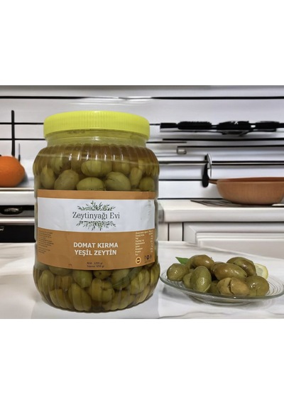 El Kırması Domat Sofralık Yeşil Zeytin İri Kalibre Pet Şişe 2200 Gram