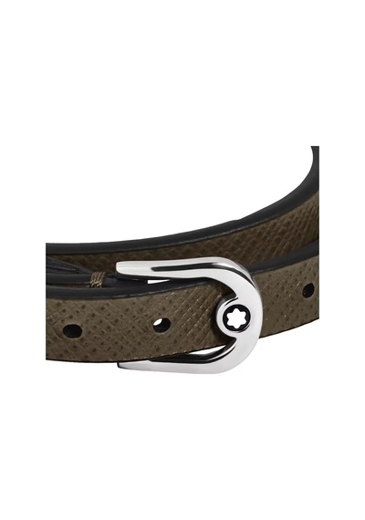 Montblanc Sartorial Deri At Nalı Tokalı Ayarlanabilir Bileklik 13 Haki