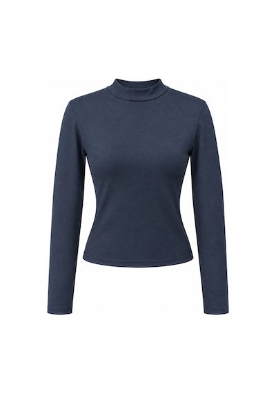 Mixray 2243 Kadın Yarım Balıkçı Yaka Uzun Kollu Slim Fit Bluz Lacivert