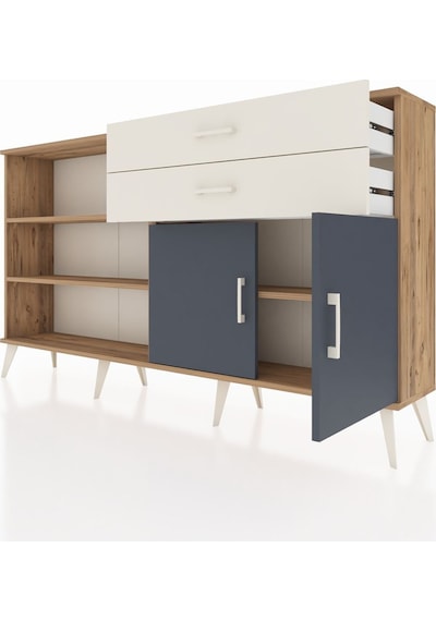 Arges Konsol 3 Raflı 2 Çekmeceli 2 Kapaklı 176x30x99 Çam-antrasit/aytaşı Antrasıt/aytası - Atlas Çam Arges Konsol 3 Raflı 2 Çekmeceli 2 Kapaklı 176x30x99 Çam-antrasit/aytaşı Antrasıt/aytası - Atlas Çam