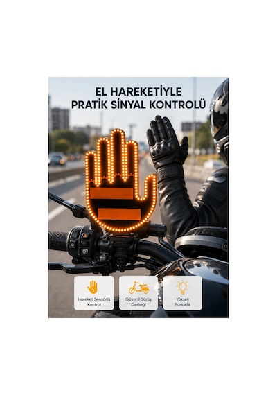 176 Led Amber Renkli El Hareketiyle Kontrol Edilen Motosiklet Dönüş Sinyali Altın