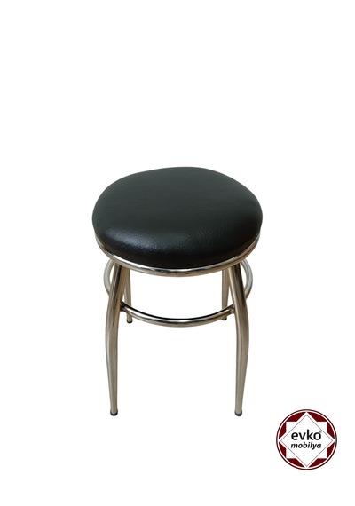 Evko Mobilya Tabure, Bar Taburesi, 2 Adet Tabure, Puf, Bench, Metal Ayaklı Tabure, Iç İçe Geçebilen Tabure, Mutfak Balkon Bahçe Taburesi Siyah