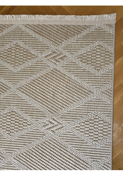 Elvey Home Lara Bej Krem Sisal İskandinav Extra Yumuşak Özel Kesim Kolay Temizlenen Salon Koridor Mutfak Halısı 05-bej/krem