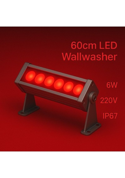 20cm 6w Led Wallwasher Kırmızı Dış Cephe, Minare, Bahçe Aydınlatma Iç-dış Kullanım Ip65 Diğer