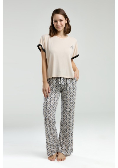 Pierre Cardin Kadın Krem Pijama Takımı Pc8959-s-v1 Krem