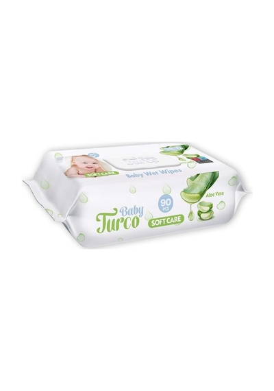 Baby Turco Soft Care Bebek Islak Havlu Aloe Vera 90' Lı