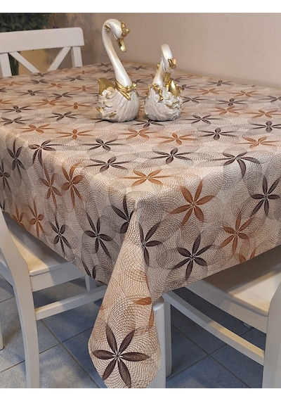 Elyaflı Pvc Muşamba - Desenli Silinebilir Masa Örtüsü Gri Mrl110 140 X 240