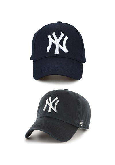 Gyes Spor Ny Şapka Unisex 2'li Takım Arkası Cırtlı Ayarlanabilir Slyah Lacivert Siyah